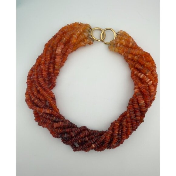 Vtg. Tiffany & Co. 18k Fire Opal Torsade Necklace by Paloma Picasso Yellow Gold - Picture 3 of 9